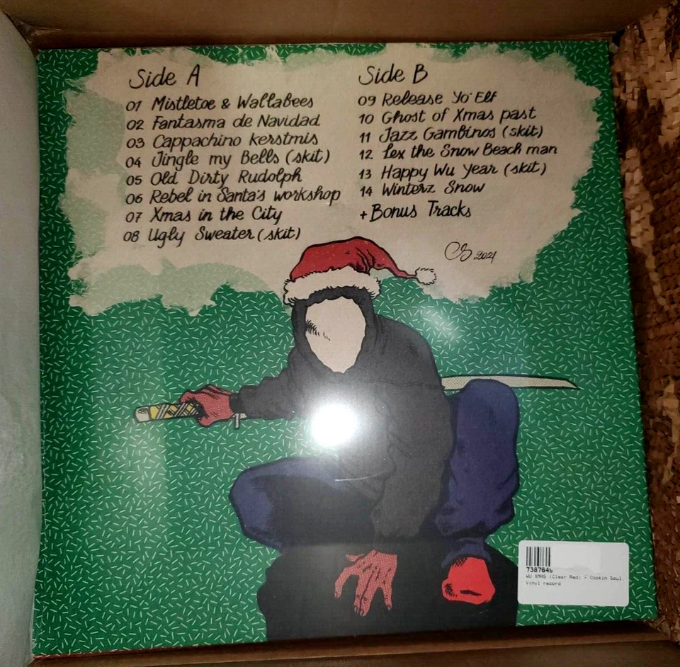 Wu Tang Clan Xmas Vinyl Cookin Soul LP- RED Xmas MF Doom RARE X/339 FAST SHIP - Image 3 of 4