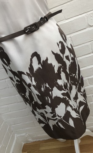 BNWT Roman Shift Dress UK 16 Ivory Brown Belted Formal Wedding Party - Picture 2 of 8