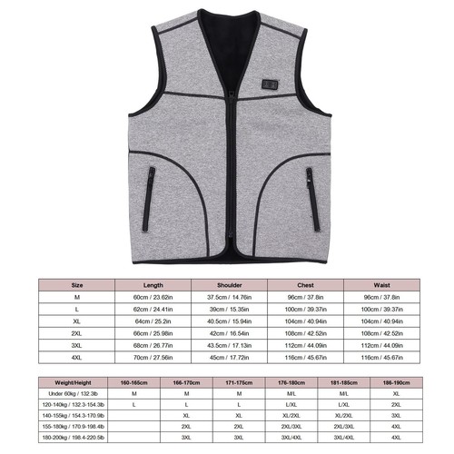 M elektrisch beheizte Weste 3 Heizstufen intelligente Temperaturregelung grau CH - Bild 14 von 22