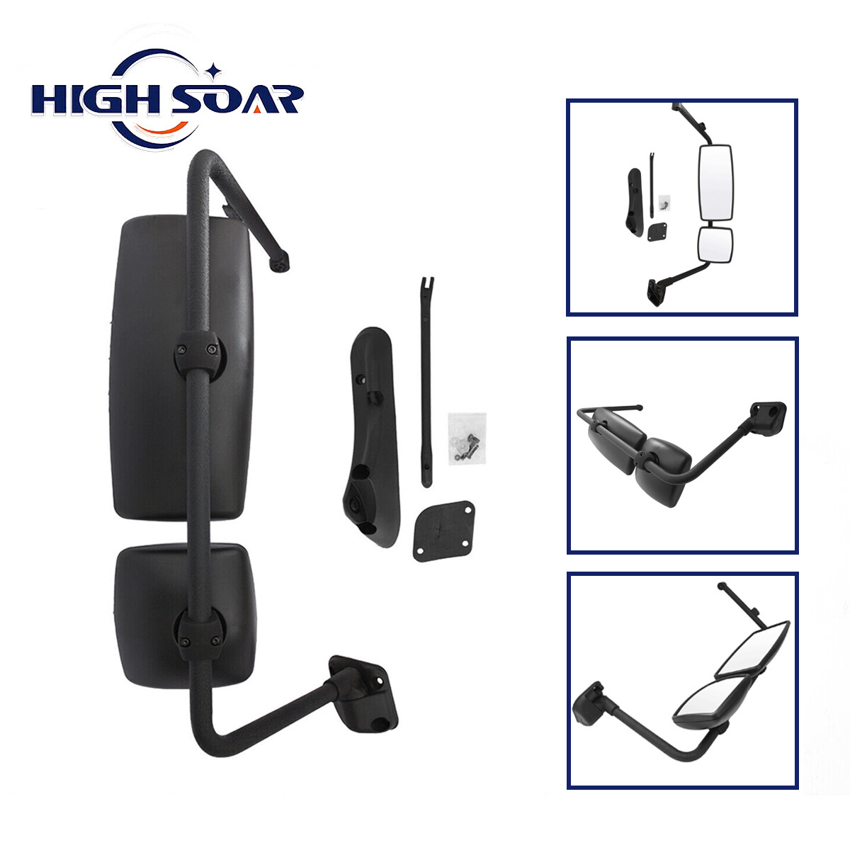HIGHSOAR-Door Mirror Black Passenger Side RH for 2002-18