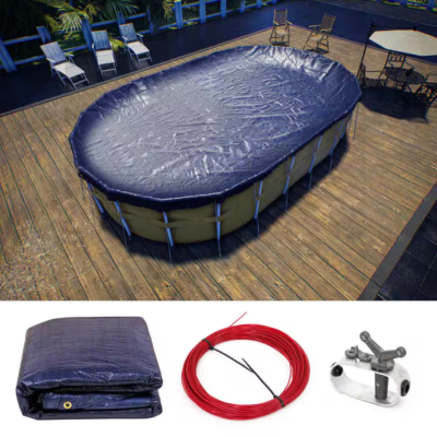 #ad #ad 10 ft x 16 ft Oval Navy Blue Above Ground Winter Pool Cover 4 ft Overlap 100 GSM