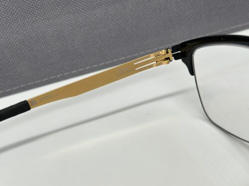 Ic Berlin Eyeglasses Frames Men Woman Black Gold Square Ricky Y. NP:499€ - Picture 9 of 13