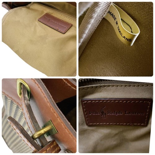 [Excellent Rare] Polo Ralph Lauren vintage hound's-tooth patter Leather Hand Bag - Picture 7 of 11