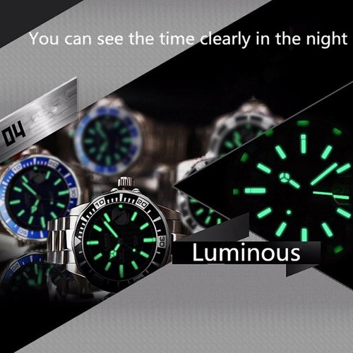 Relojes mecánicos automáticos para hombre cristal de zafiro bisel giratorio 200M impermeables - Imagen 6 de 10