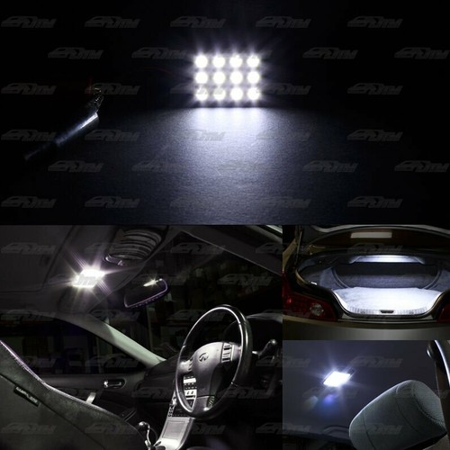 WHITE SMD 12 LED Interior Dome Map Light Panel T10 & Festoon Adapter For TOYOTA - Bild 2 von 3