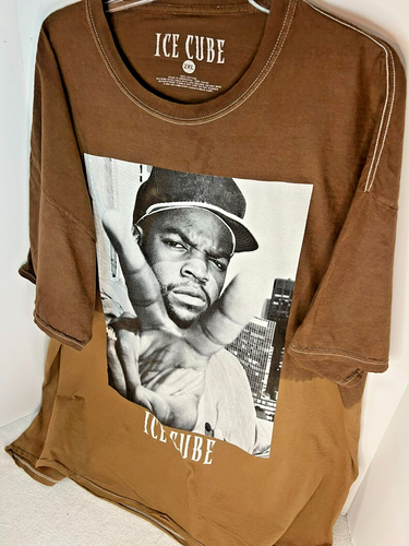 Ice Cube Men’s Brown Fade Crew Neck Graphic T Shirt Size 2XL