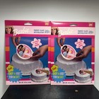 Vintage Pair Barbie Round Cake Topper Happy Birthday 1999 Free Shipping