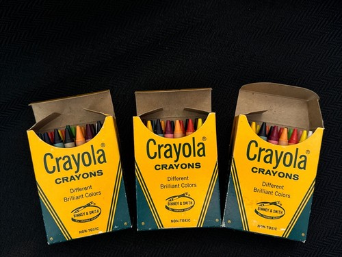 Vintage Crayola Crayons No. 24 Pack Never Used Lot 3 Box 4 Discontinued Colors
