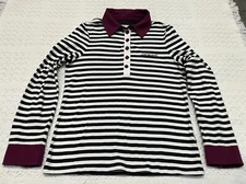 Horseware Ireland Equestrian Shirt Women’s M (10) Long Sleeve Black Striped