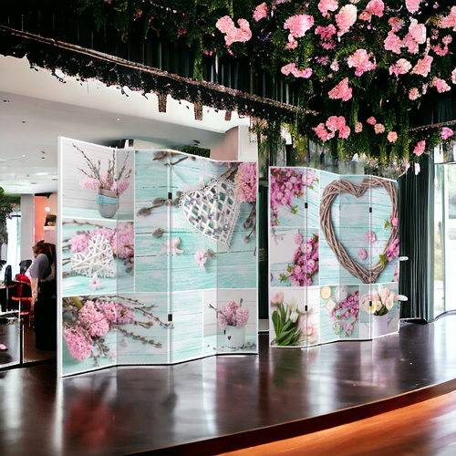 180cm Large Sweet Home Canva Room Divider Screen Foldable Double Sides Divider - Picture 12 of 17