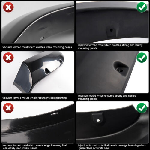 Fit For 2009-2018 DODGE RAM 1500 Factory Style Bolt On Fender Flares Black 4PCS - Picture 3 of 11