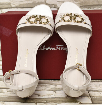Salvatore Ferragamo Como Gancini Ankle Strap Block Heel Salvatore Ferragamo Como Gancini Ankle Strap Block Heel