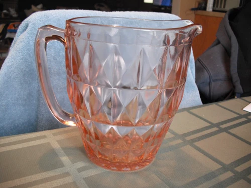 Jeanette Pink Depression Glass Windsor Water Pitcher