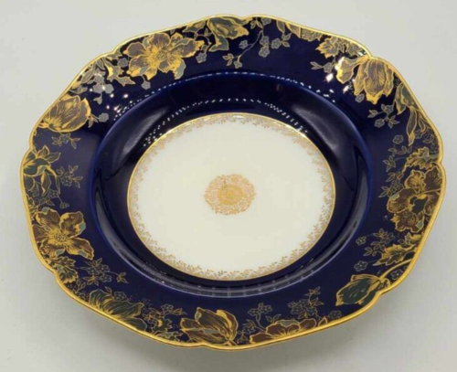 Antique Haviland Limoges France H&C.L ~9.5" Cobalt Blue Gold Dinner Plate - Picture 8 of 10