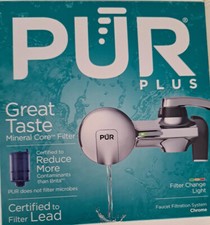 PUR Plus Faucet Mount Filtration System Silver Matte with filter change light