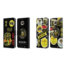 CUSTOM PERSONALIZED COBRA KAI ART LEATHER BOOK WALLET CASE FOR MOTOROLA PHONES