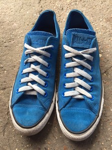 blue leather converse mens