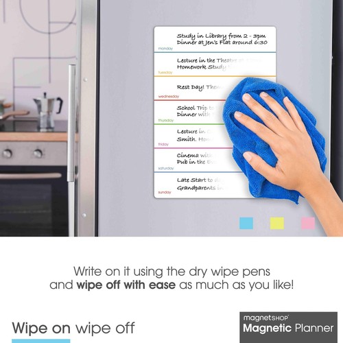 Magnetic Weekly Planner, Whiteboard Memo Board for Kitchen/Office, Dry Erase Pen - Picture 7 of 47