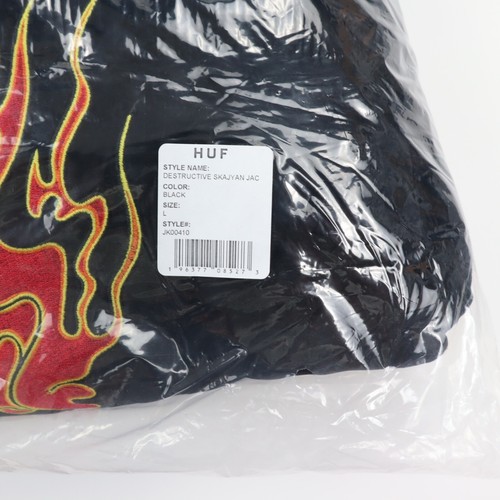 Chaqueta de bombardero reversible Huf Destructive Skajyan Y2K fuego y agua Yin Yang L NUEVA - Imagen 10 de 14