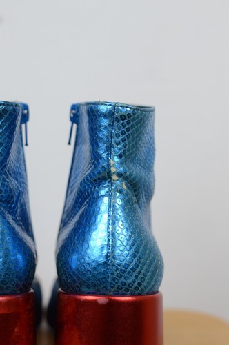 MM6 Maison Martin Margiela Snakeskin Leather Ankle Boots Made in Italy Size 35.5 - Picture 11 of 13