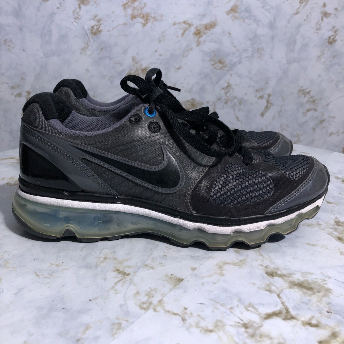 Nike Air Max 2010 Youth Kids Sz 5.5Y Shoes Gray Black Blue Athletic Low Sneakers