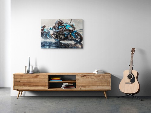 Moto Motorbike Racing Canvas Picture Print Wall Art - Picture 6 of 9