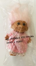 Russ Troll Doll Wearing Pink Pajamas Light Pink Hair 90s Rare New