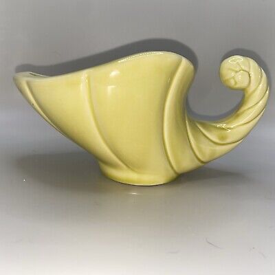 Rare Vintage Chartreuse Yellow Cornucopia Planter Rare Vintage Chartreuse Yellow Cornucopia Planter
