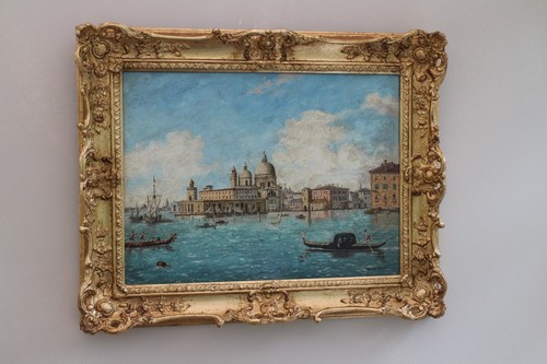 ALBERTO TERRINI SIGLO XIX ÓLEO A BORDO ''SANTA MARIA DELLA SALUTE VENICE'' FIRMADO - Imagen 5 de 10