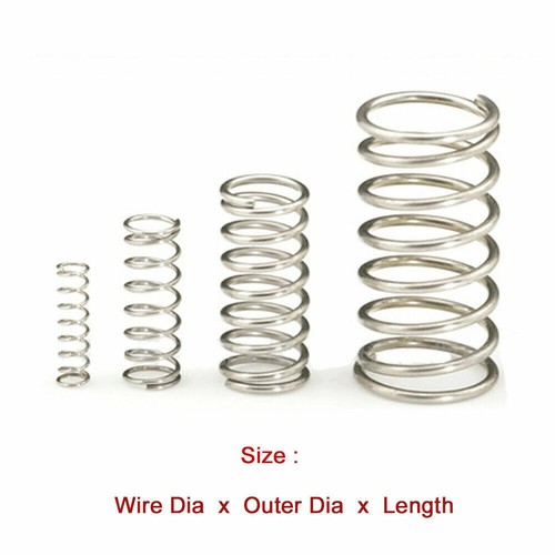 10Pcs Wire Dia 1.4/1.5mm 304 Stainless Steel Spring OD 9-25mm Compression Spring - Picture 2 of 4