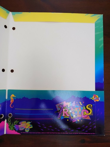 NEW Vintage Lisa Frank Rainbow Reef Two Pocket Paper Folder Baby Seal Ocean  - Picture 4 of 4