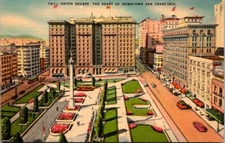 San Francisco CA Union Square c1944 Postcard