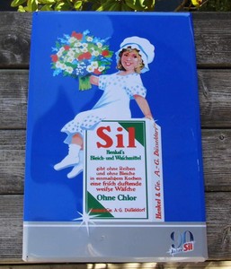 großes Blechschild - beidseitig bedruckt - Sil Waschmittel - Maße: 60 x
