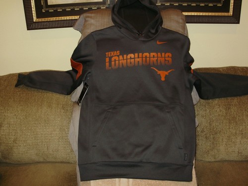 Texas Longhorns Nike Therma Dri-Fit Dark Gray Pullover Hoodie Jacket Men's 3XL - Picture 3 of 12