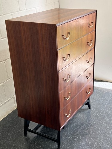 Midcentury Chest of Drawers Tall Boy Vintage Meredew Tola Wood (delivery availab - Picture 8 of 13