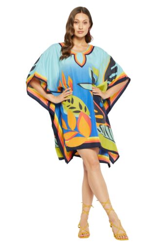 Plus Size Tunic Tops Beachwear Caftan Short Beach Cover-Up Boho Tunics for Women - Picture 721 of 727