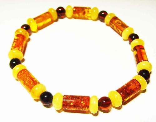 Baltische Bernsteinarmband auf Gummiband Echtes natürliches baltisches Bernstein