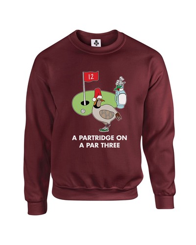 A Partridge On A Par Three Funny Christmas Jumper Xmas Sweatshirt Golf (New) - Picture 8 of 12