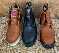 Men's STEEL TOE Work Boots Lace-up 100 Genuine Leather Oil Water Resistant