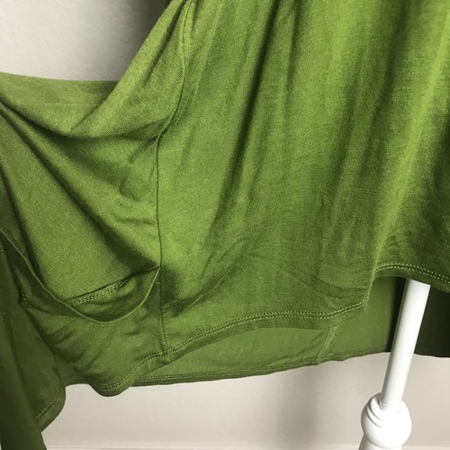 LOGO Lori Goldstein Tunika olivgrün 3/4 Arm Viskose Haifischbiss Saum Taschen S - Bild 4 von 8