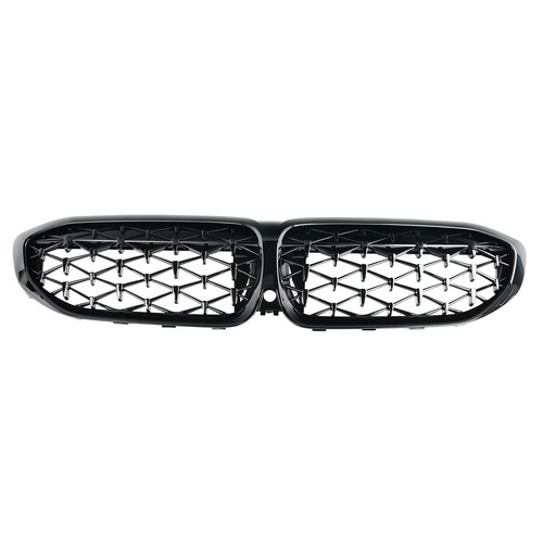 For 2019-22 BMW G20 G21 330i M340i Gloss Black Diamond Front Kidney Grill Grille - Picture 2 of 9