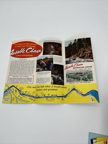 Ausable Chasm White Water Rapids Adirondacks NY New York Travel Brochure 1960s - Picture 3 of 3