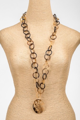 Horn Kette mit Anhänger ornamental Büffelhorn handgemacht Natur handmade - Bild 20 von 20