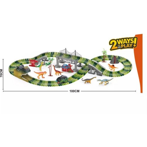 DIY Educational Dinosaur Play Set With Track Set & Car Racing Toy 183 PCS - Picture 3 of 3