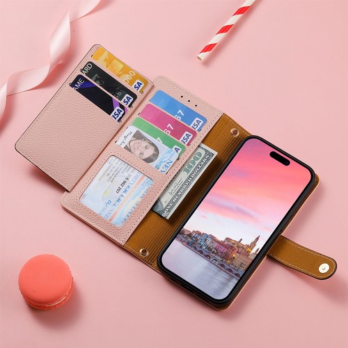 for iPhone 16 15 14 13 12 11 Pro XS Max SE 8 7 Zip Flip Leather Case Stand Cover - Picture 12 of 18