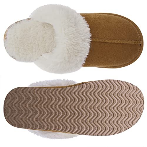Women's Fuzzy Memory Foam Slippers Fluffy Winter House Shoes 8-8.5 Chestnut - Bild 6 von 7