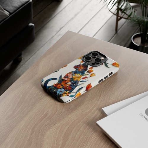 Cat Floral Stained Glass Flower Phone Case for iPhone, Samsung Galaxy, Pixel - 第 37/173 張圖片