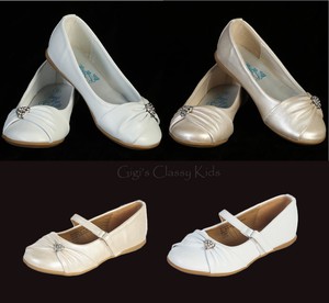 New Toddler Kids Youth S Ivory White Dress Shoes Flats Wedding Image Is Loading New Toddler Kids Youth S Ivory White Dress