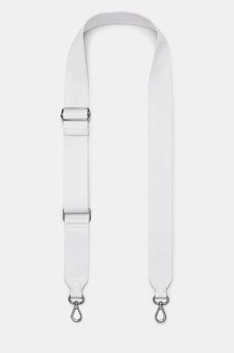 MIMCO White With SILVER Tone HARDWARE Stripe Webbing Bag Strap New - Picture 3 of 6