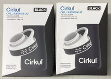 Cirkul Chill Sleeve  Comfort-Grip Lid for 22oz Bottle - Black, New - Lot of 2